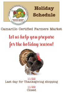 Camarillo Farmers Market Holiday Schedule